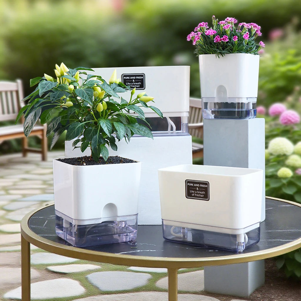 Self-Watering Planter Pot — Double Layer Magnetic Design for Indoor Plants