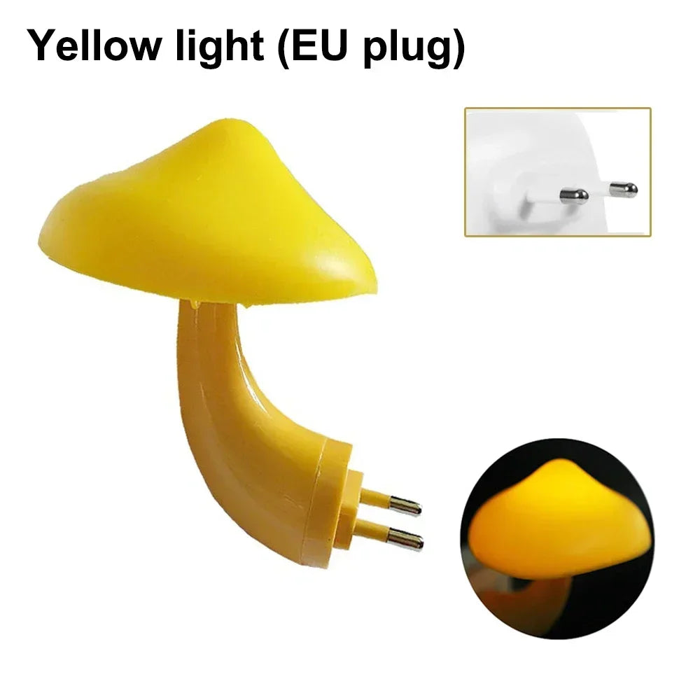 Mushroom LED Night Light — Auto Sensor Plug-In Lamp for Kids Bedroom