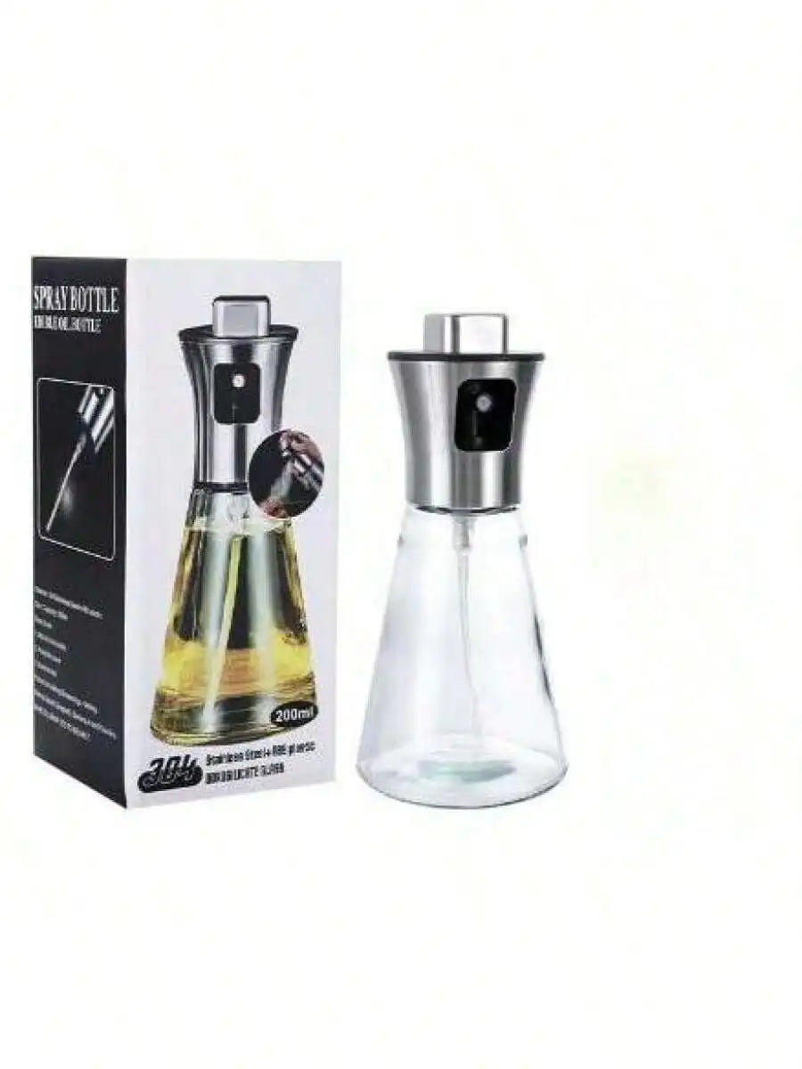 Stainless Steel Oil Sprayer — 200ml Glass Bottle