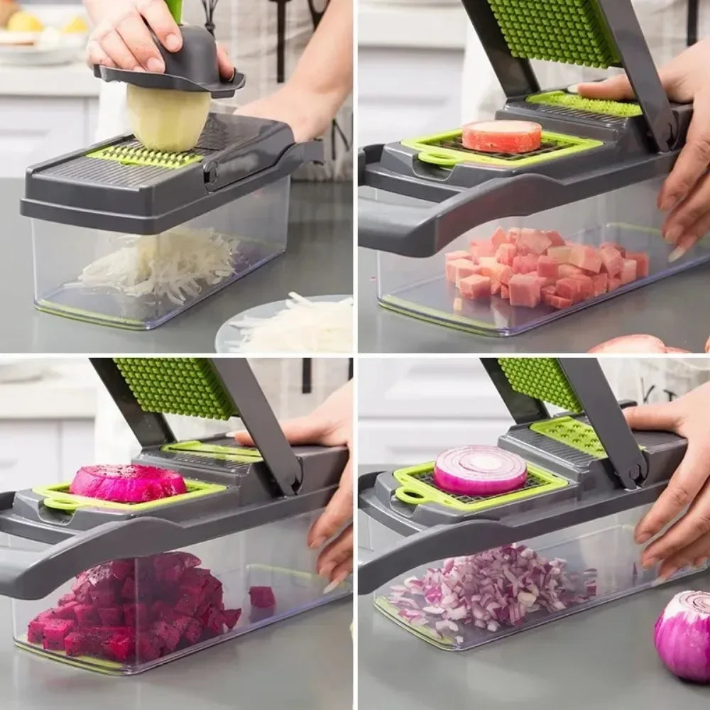 14-in-1 Vegetable Chopper — Slicer, Dicer & Cutter for Quick Meal Prep