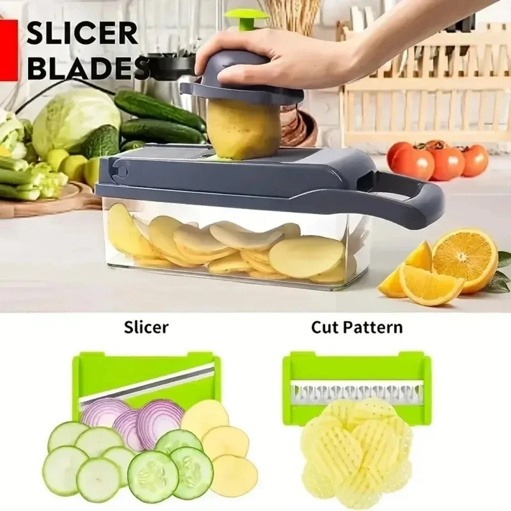 14-in-1 Vegetable Chopper — Slicer, Dicer & Cutter for Quick Meal Prep