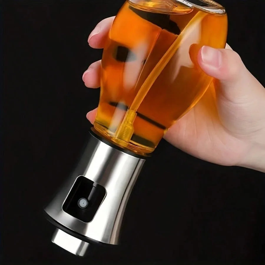 Stainless Steel Oil Sprayer — 200ml Glass Bottle