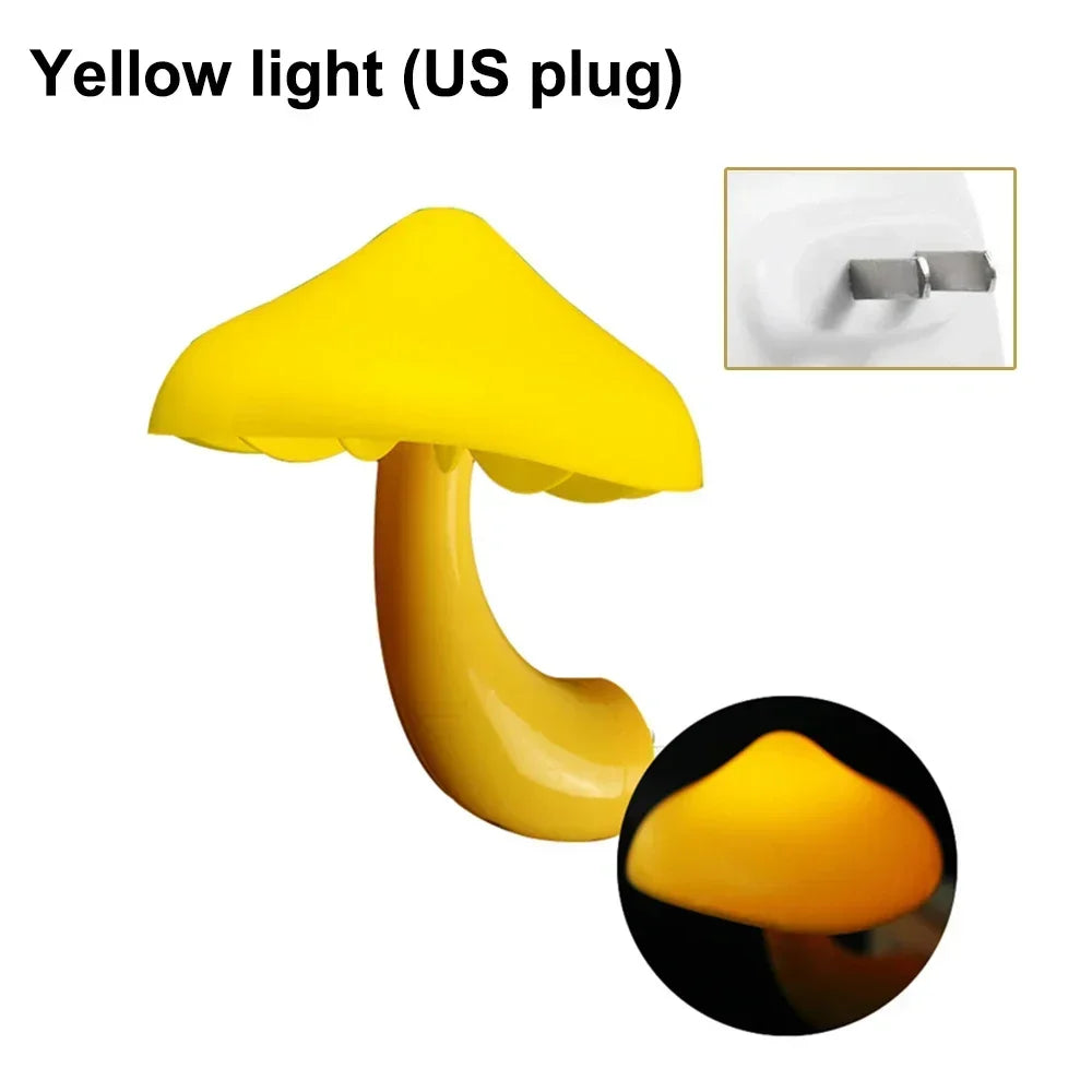 Mushroom LED Night Light — Auto Sensor Plug-In Lamp for Kids Bedroom