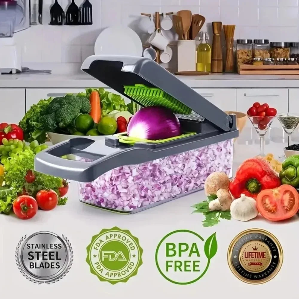 14-in-1 Vegetable Chopper — Slicer, Dicer & Cutter for Quick Meal Prep