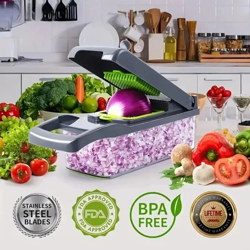 14-in-1 Vegetable Chopper — Slicer, Dicer & Cutter for Quick Meal Prep