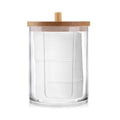 Bathroom Organizer Set — Glass Jars with Bamboo Lids for Cotton & Q-Tips