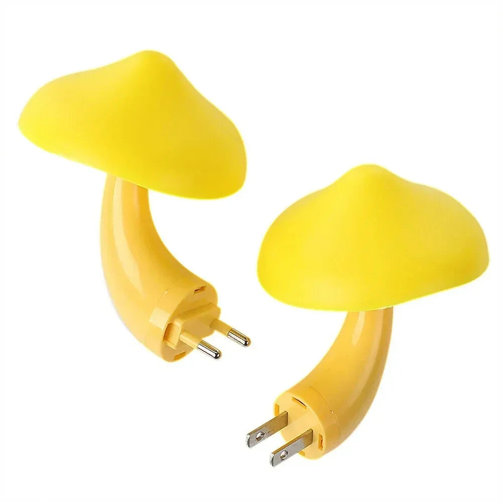 Mushroom LED Night Light — Auto Sensor Plug-In Lamp for Kids Bedroom