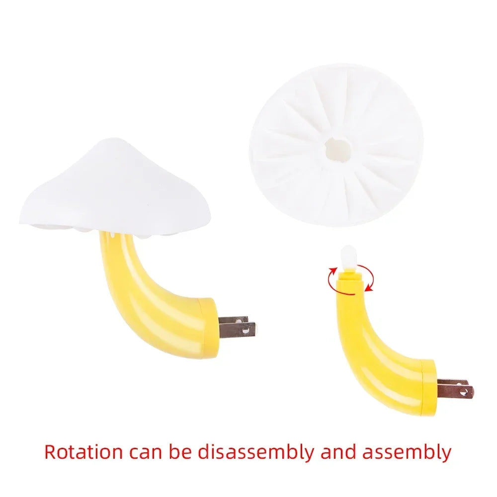 Mushroom LED Night Light — Auto Sensor Plug-In Lamp for Kids Bedroom