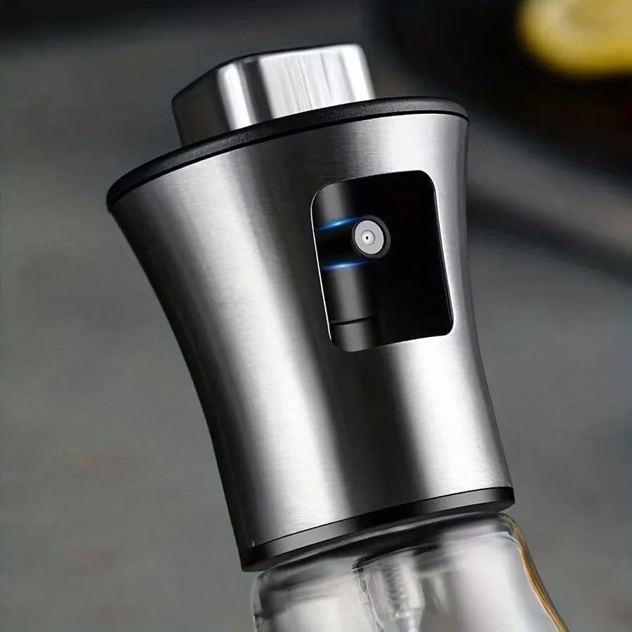 Stainless Steel Oil Sprayer — 200ml Glass Bottle